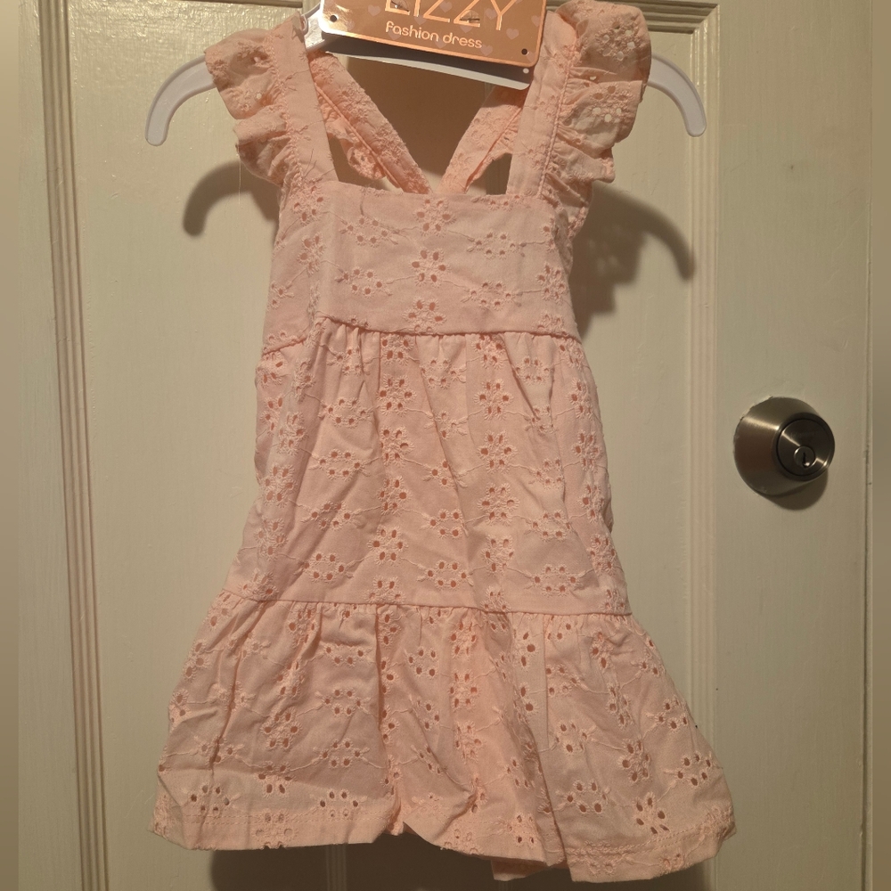 Pink Eyelet Toddler Dress